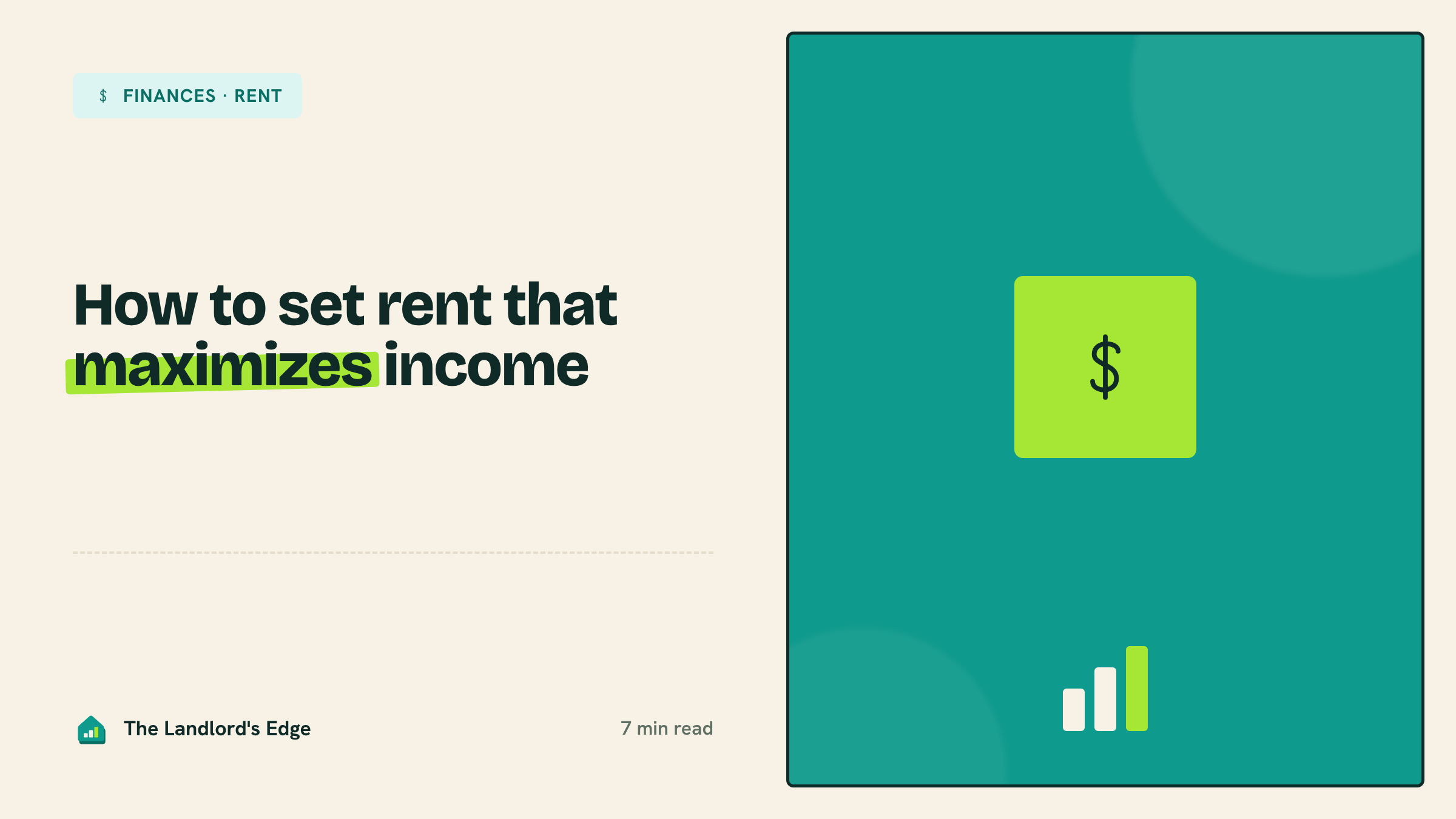 How to set rent that maximizes income